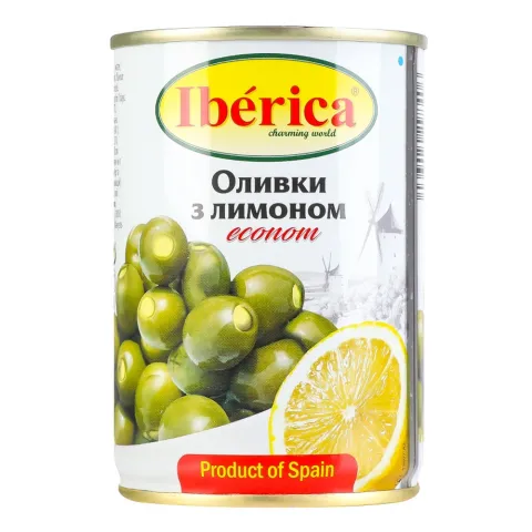 Оливки Іберіка 280 г з/б з лимоном