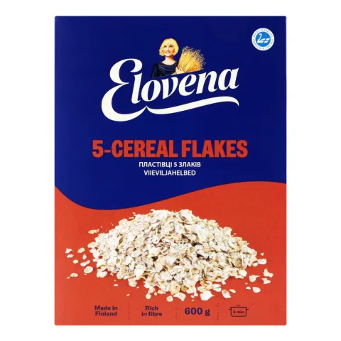 Пластівці Elovena 600 г карт. 5 зерн.