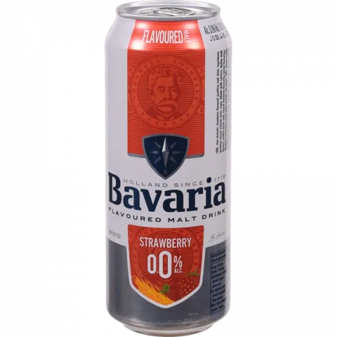 Пиво Баварія 0,5 л з/б б/алк. Полуниця