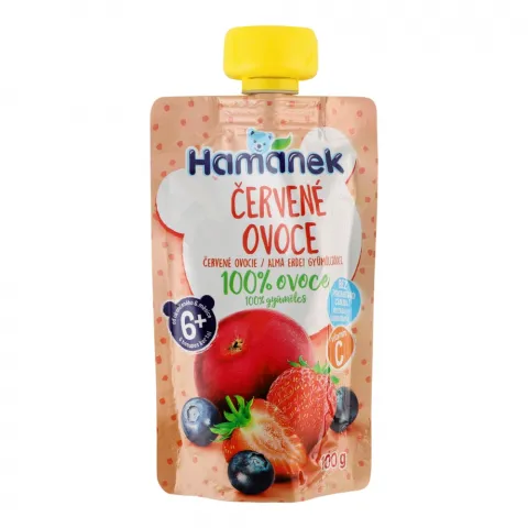 Пюре Hamanek 100 г яблуко чорниця та полуниця