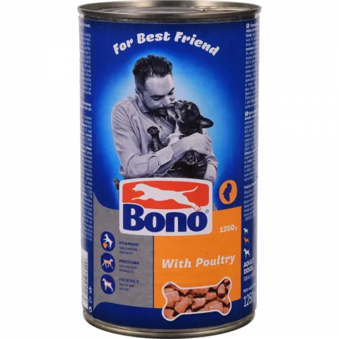 Корм д/собак Bono 1250 г з/б з птицею (Польща) И464