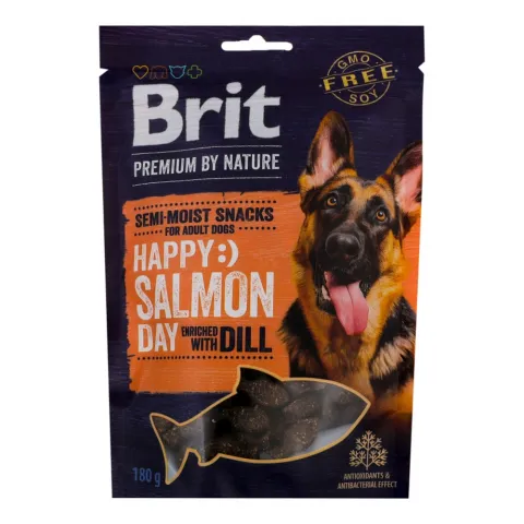 Ласощі д/собак Brit Premium 180 г Semi-moist Snacks з лососем та кропом