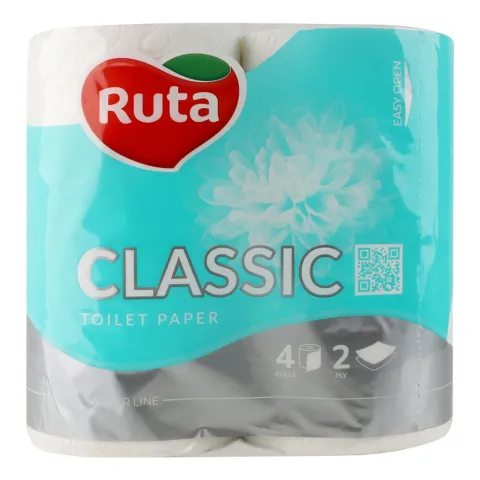 Туал. папір Рута 4 шт. Classic білий 2 шар.