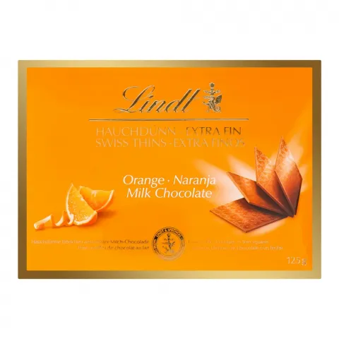 Шок Ліндт Orange Milk Thins 125 г мол. зі смаком апельсину