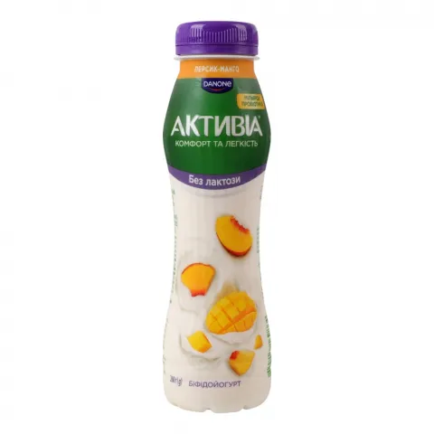 Біфідойогурт Активіа 0,8 260 г Персик-манго б/лактозний