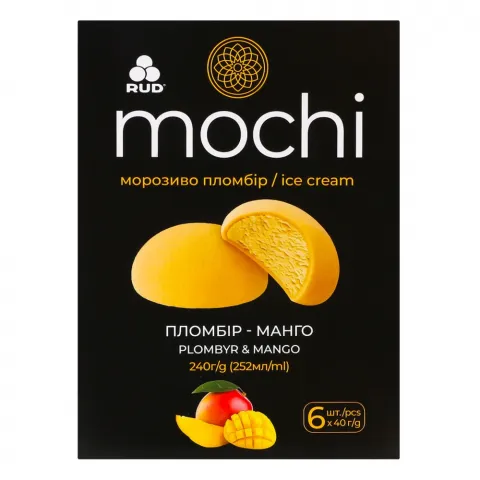 Десерт Рудь Mochi 240 г Пломбір-манго мультипак