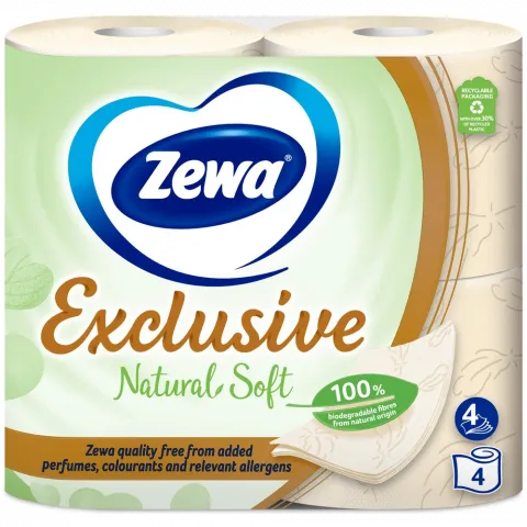 Туалетний папір Zewa 4 шт. Natural Soft