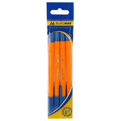 Комплект кульк. ручок BuroMax 4 шт. Orange помар. корпус BM.8438