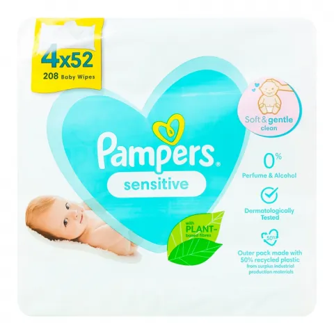 Серветки вологі дит. Pampers 4х52 шт. Sens