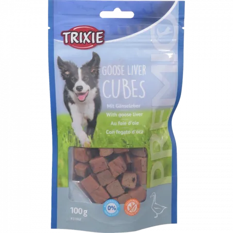 Ласощі д/собак Trixie 100 г Преміо Guse Liver Cubes з качиною печінкою