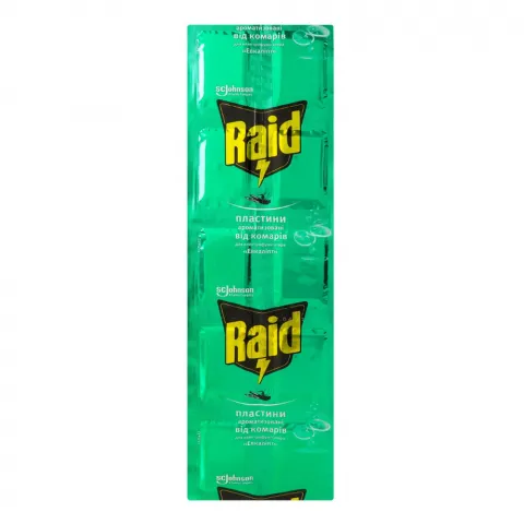 Пластини Raid 10 шт. в/комарів Евкаліпт