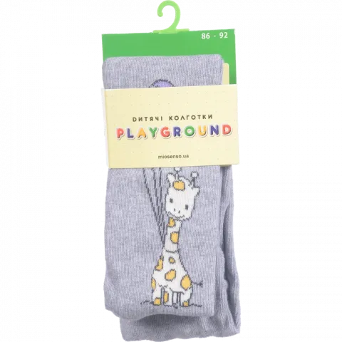 Колготки дит. Playground 0229 Жираф та заєць світло-сірий, р. 086
