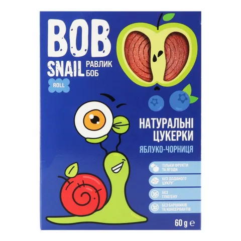 Цукерки Равлик Боб 60 г дит. Яблуко-чорниця