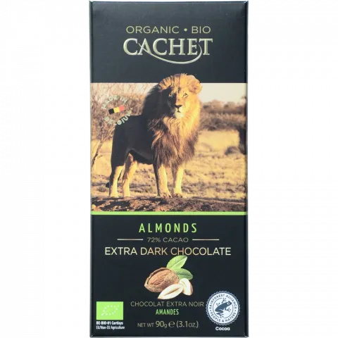 Шок Cachet 90 г чор. 72 з мигдалем без цукру (Бельгія)