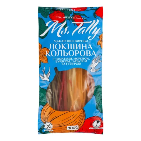 Локшина Ms.Tally 300 г кольорова