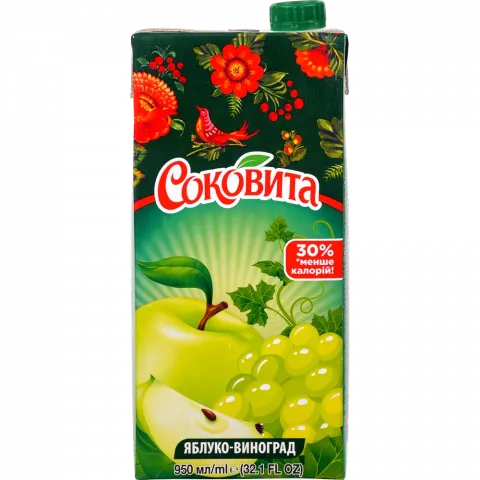 Напій б/алк. Соковита 0,95 л Яблучно-виноградний