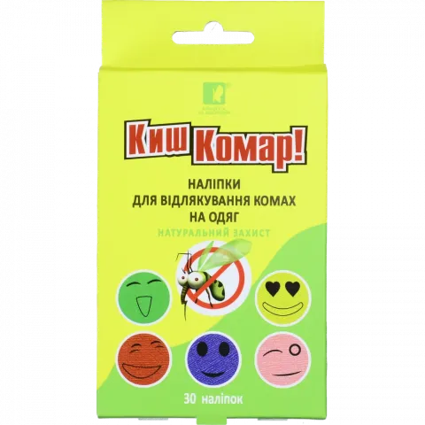 Наліпка на одяг Киш-Комар 30 шт. ароматизована