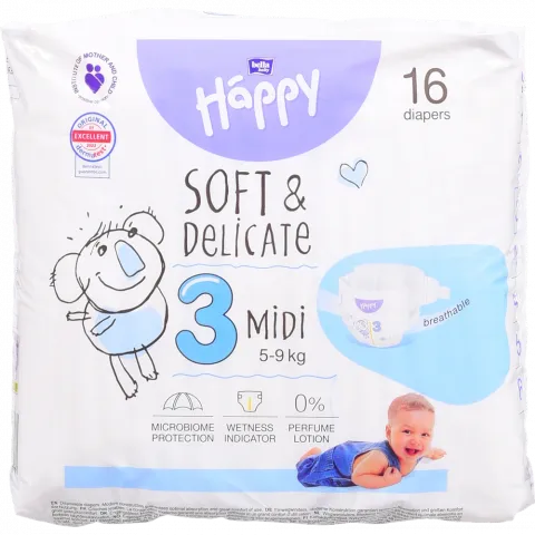 Підг. Bella Happy Soft and Delicate 16 шт. міді
