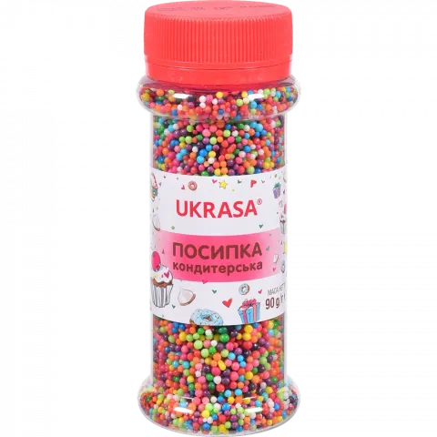 Посипка д/пасхи Украса 90 г п/ет. банка Довга/кругла