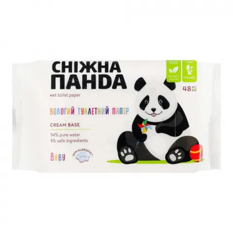 Туал. папір Сніжна Панда 48 шт. дит. вологий Baby Cream