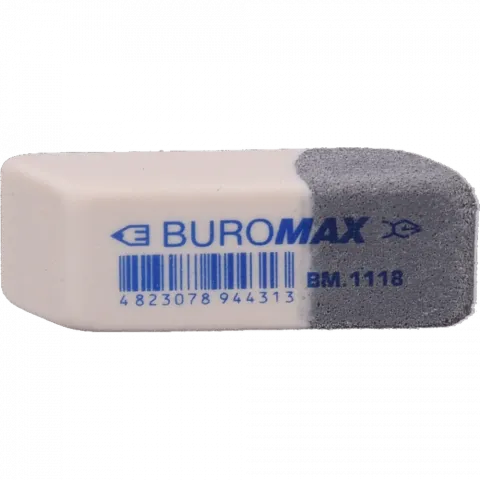 Гумка Buromax з абразивною частиною 41x14x8 мм біла BM.1118