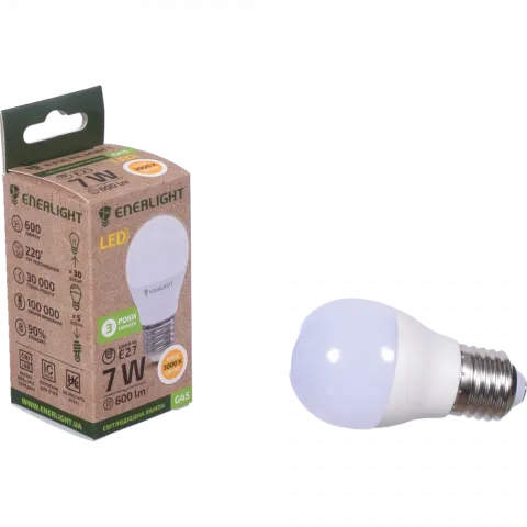 Лампа LED Enerlight куля жовта 7 Вт E27
