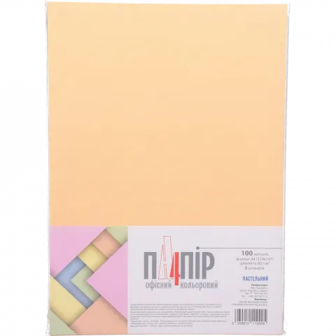 Папір А4 Mini асорті Bio Top Color, 100 арк. TU/4Р-80-5цв.