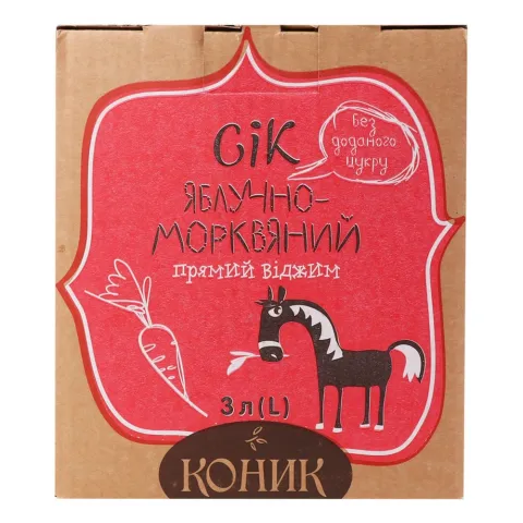 Сік Єврогруп/Коник 3 л Яблучно-морквяний