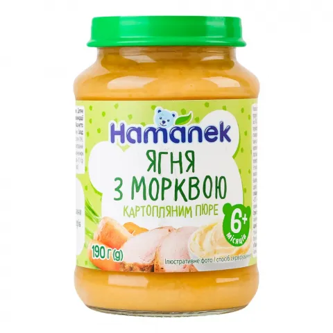 Пюре Hamanek 190 г ягня з морквою та картопл. пюре
