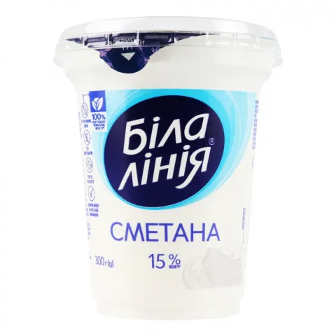 Сметана Біла лінія 15 300 г стак.