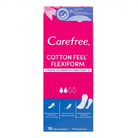 Прокладки щоден. Carefree 18 шт. Flexi Form Fresh