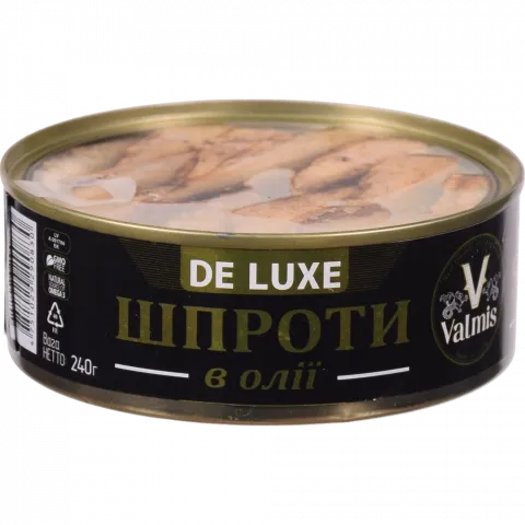 Шпроти Valmis Deluxe 240 г ключ в/о