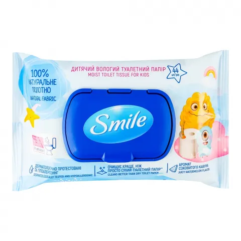 Туал. папір Smile 44 шт. дит. вологий