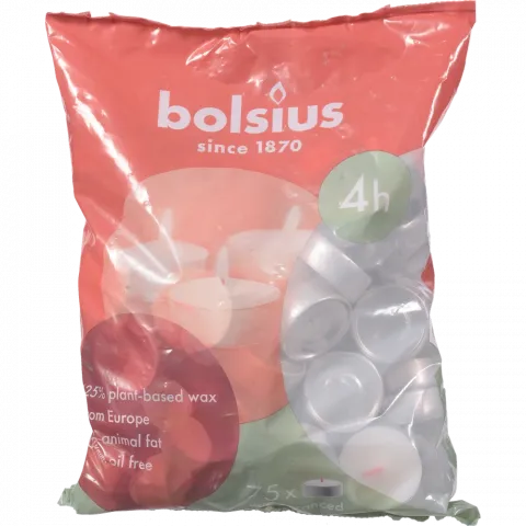 Свічки - таблетки Bolsius 4 год. 75 шт. білий арт. 103630305400