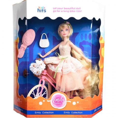 Іграшка лялька Kids Hids Emily Romantic KH23/022 з велосипедом