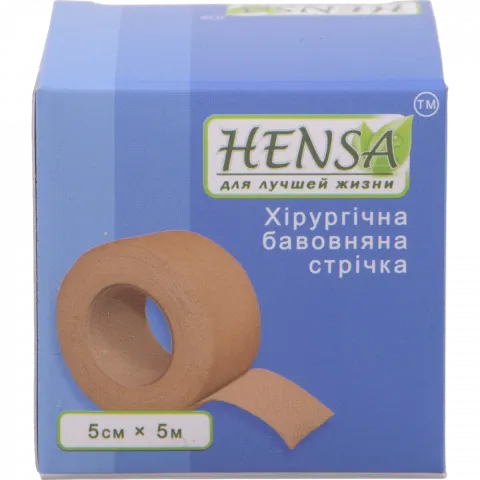 Хірургічна бавов. стрічка 5,0 см х 5 м (тілесний)