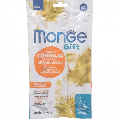 Ласощі д/собак Monge Gift Dog Immunity support 45 г кролик з нуклеотидами