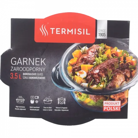 Кастрюля TERMISIL жаростійка 3,5 л арт. PGSO350A И207 (Польща)