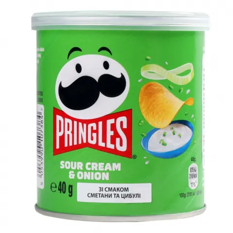 Чипси картопл. Pringles 40 г Сметана та цибуля (Бельгія) И384