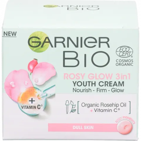 Крем д/обличчя Garnier 50 мл BIO живильний з олією шипшини д/надання сяяння тьмяній шкірі