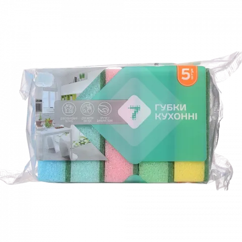 Губка кухонна 7` 5 шт.`