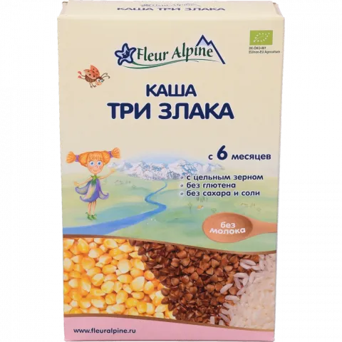 Каша Fleur Alpine 175 г безмол. 3 злака безмолочна