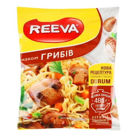 Локшина Reeva 85 г зі смаком грибів