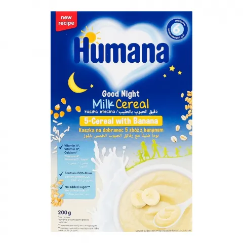 Каша Humana 200 г молочна 5 злаків/цільнозернова з бананом солодкі сни