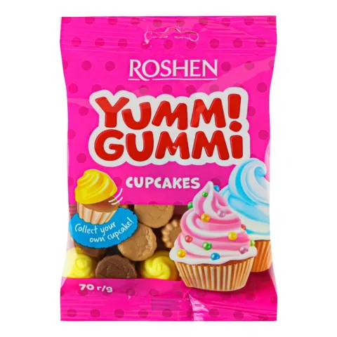 Жувальні Цукерки Рошен 70 г Yummi Gummi CupCakes