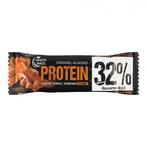 Батончик протеїновий Healthy Snack 40 г Карамель-Мигдаль у молоч. глазур.