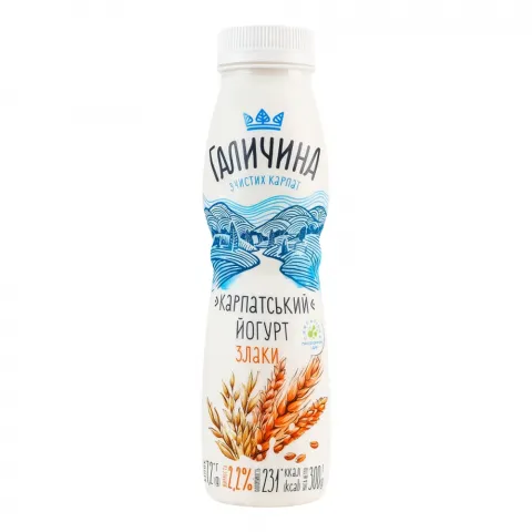 Йогурт Галичина 300 г бут. 2,5 злаки