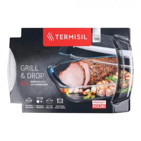 Кастрюля TERMISIL Grill and Drop PNGP410A 4,1 л прямокутна ж/с И118 (Польща)