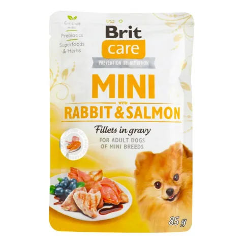 Корм д/собак Brit Care Mini 85 г пак. з філе кролика/лосося в соусі