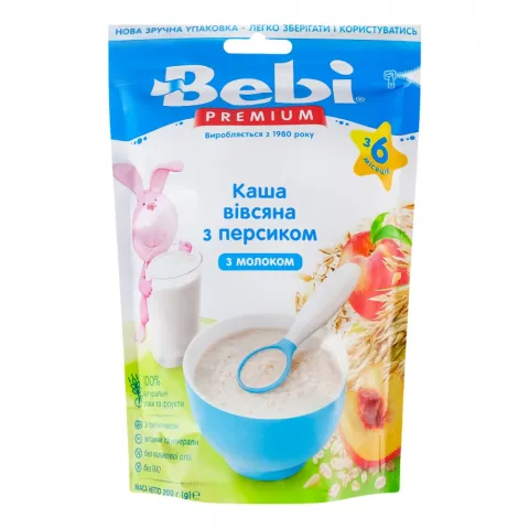 Каша Бебі Преміум 250 г мол. вівсяна з персиком